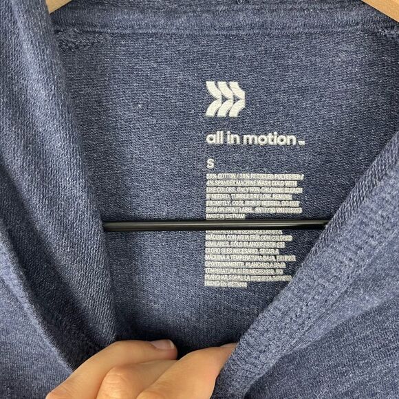 All in Motion Blue Full Zip Cropped Hoodie S - Picture 2 of 5